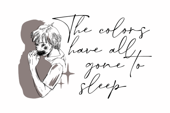 Colors Gone Sleep, Dark Quote Graphics for Crafts