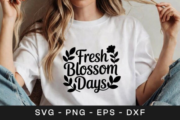 Fresh Blossom Days Floral SVG PNG for Graphics and Crafts