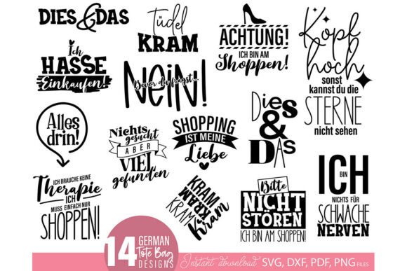 Funny Shopping Quotes SVG Bundle for Graphics & Crafts
