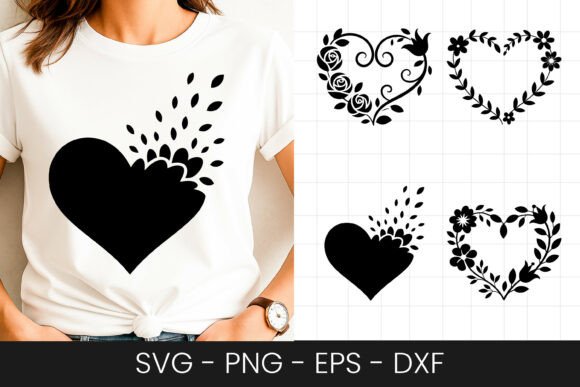 Splash Heart Love Design SVG PNG for Graphics & Crafts
