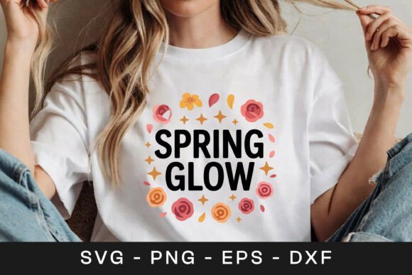 Spring Glow Floral Inspirational SVG PNG for Graphics and Crafts