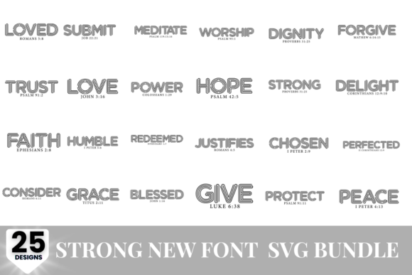 Strong New Font SVG Bundle for Graphics and Crafts